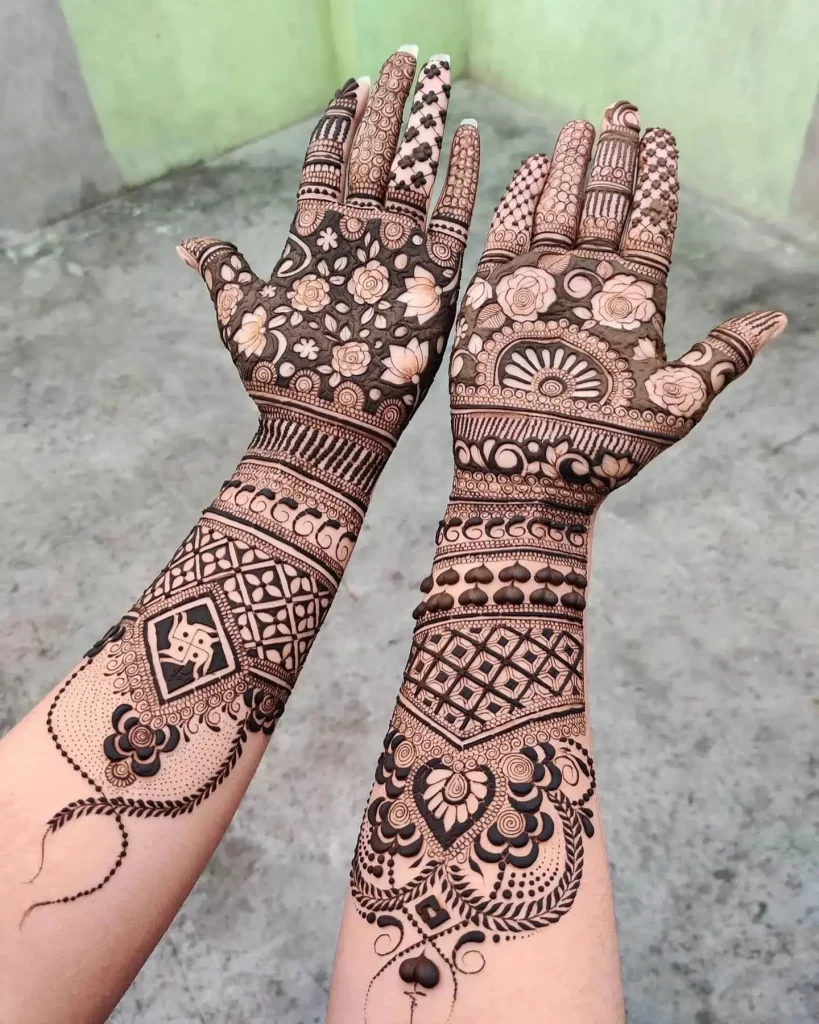 Mehndi Design of Flowers