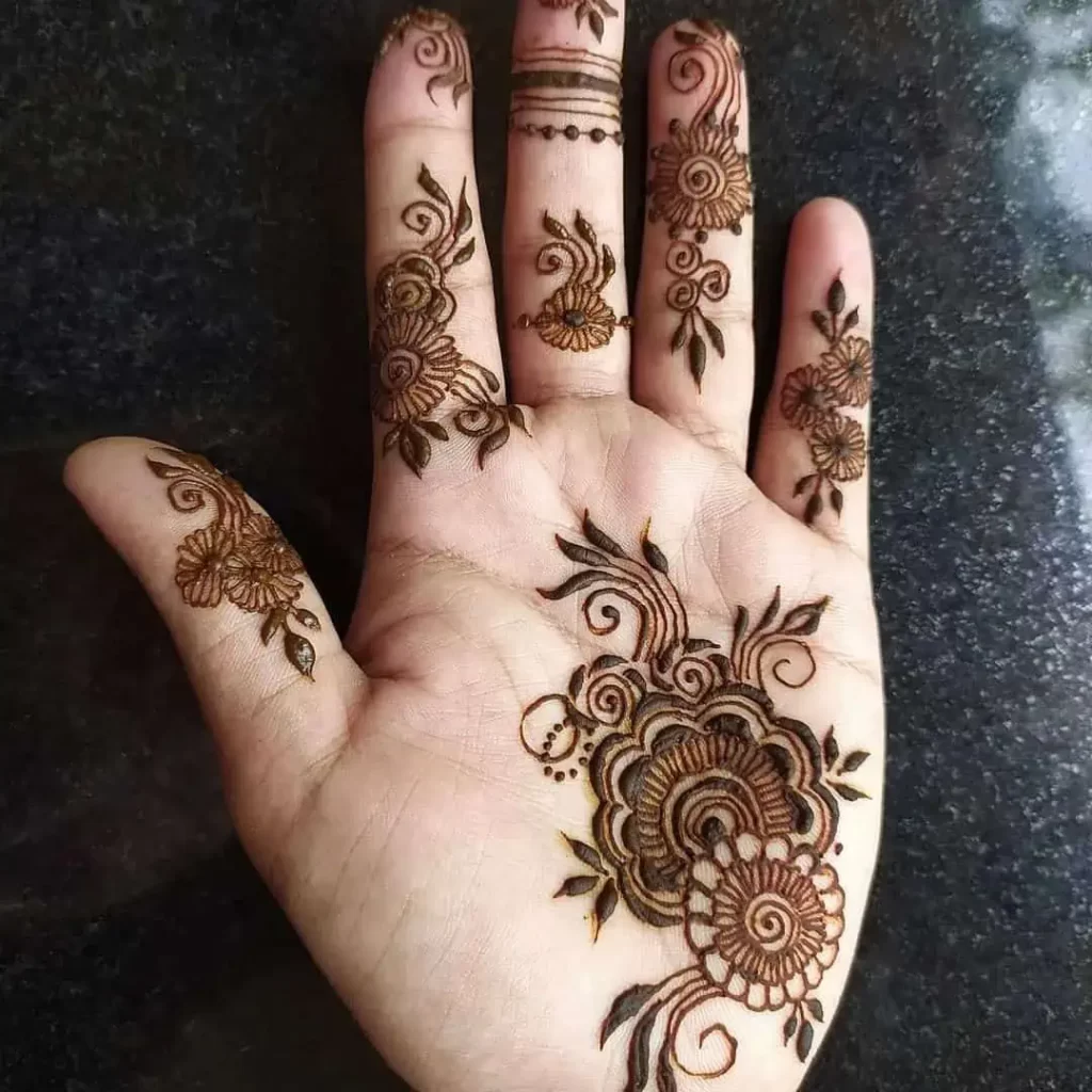 Mehndi Design of Flowers